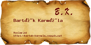 Barták Karméla névjegykártya